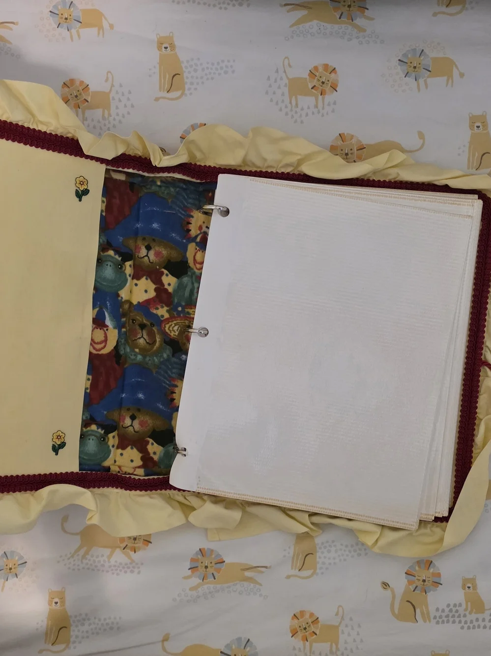 Vintage Ruffled Teddy Bear Photo Album